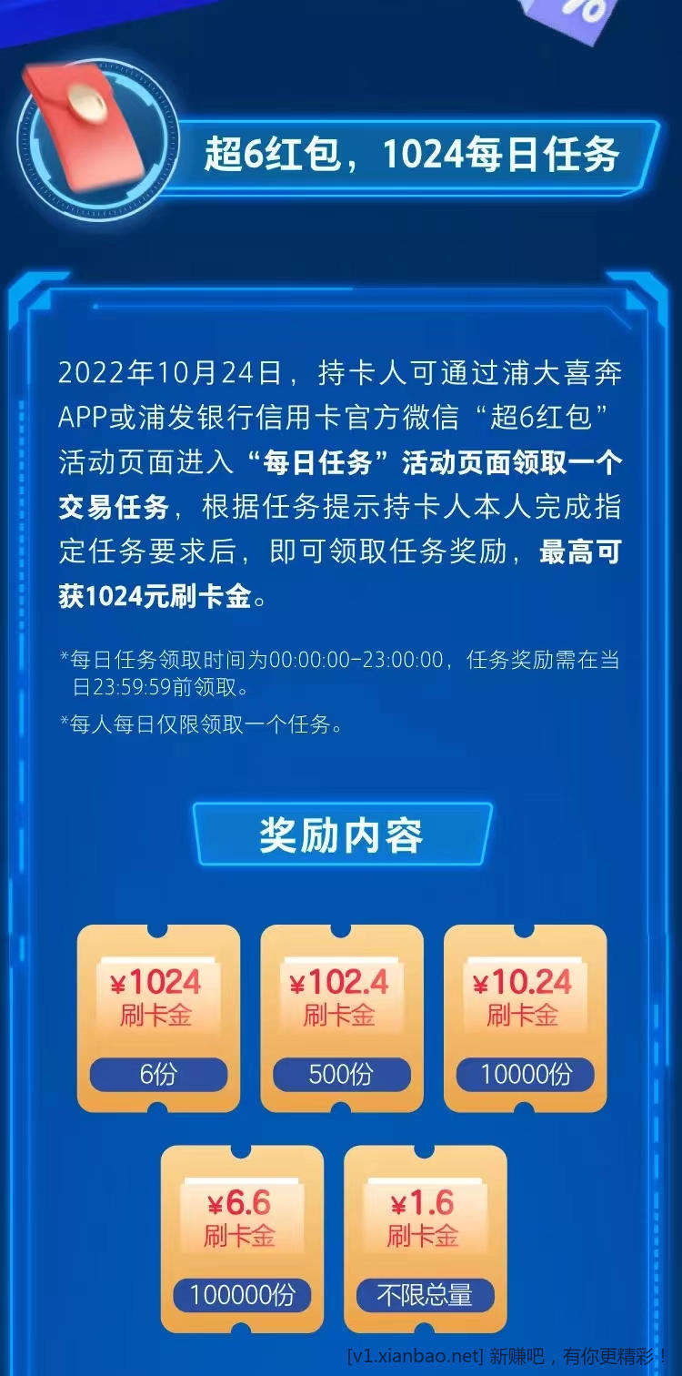 浦发1024红包-刷佧金-记得买-惠小助(52huixz.com)