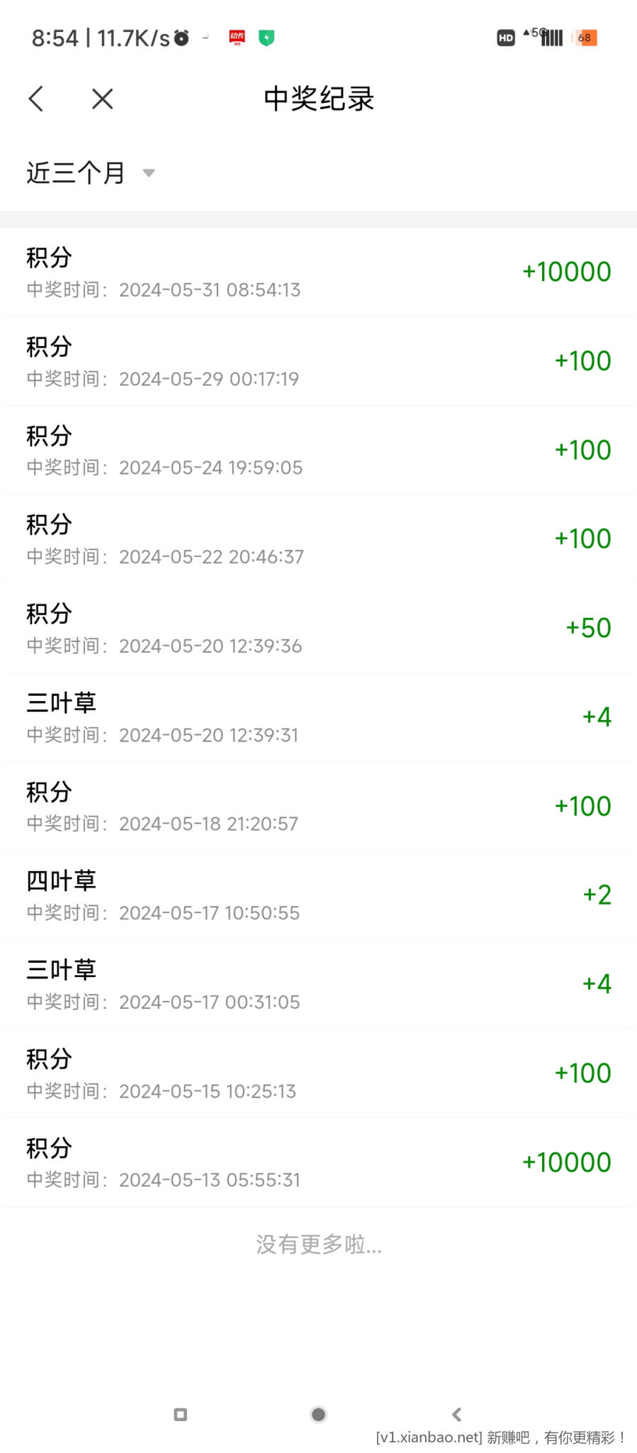 中信绿色能量有水 这个月抽到2次10块钱积分 - 线报酷