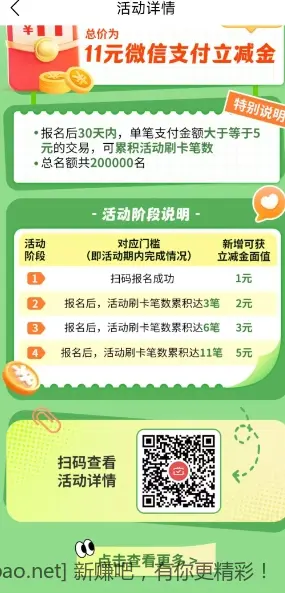 兴业银行11元微信立减金 - 线报酷