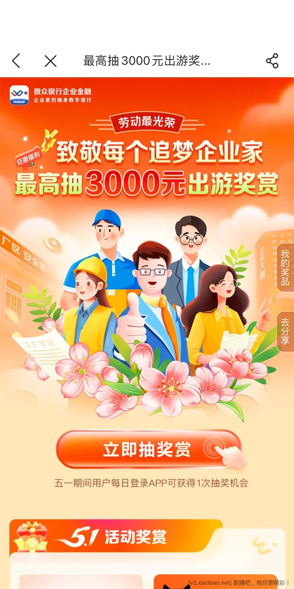 微众企业融新活动 我没中 - 线报Push