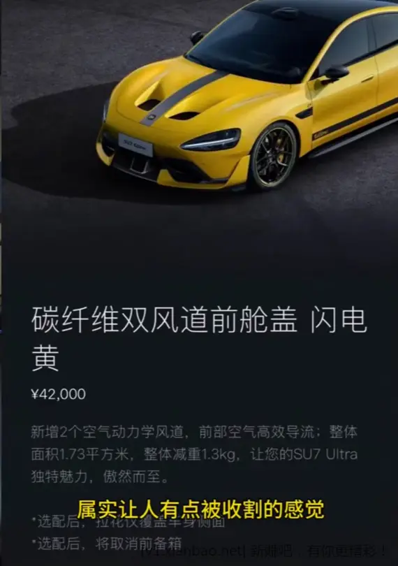 小米su7u多花4.2w的前盖挖孔板被喷纯摆设 - 线报Push