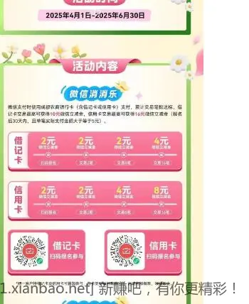 成都农商行 月月刷活动立减金 - 线报酷