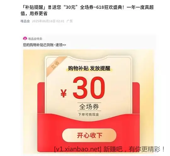 唯品会60-30⭕️ - 线报酷