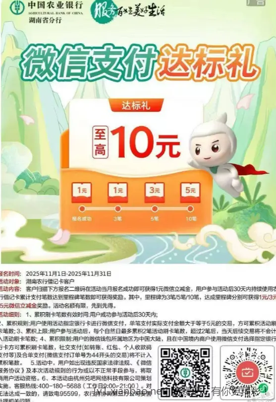 速度！湖南农行月月刷 - 线报酷