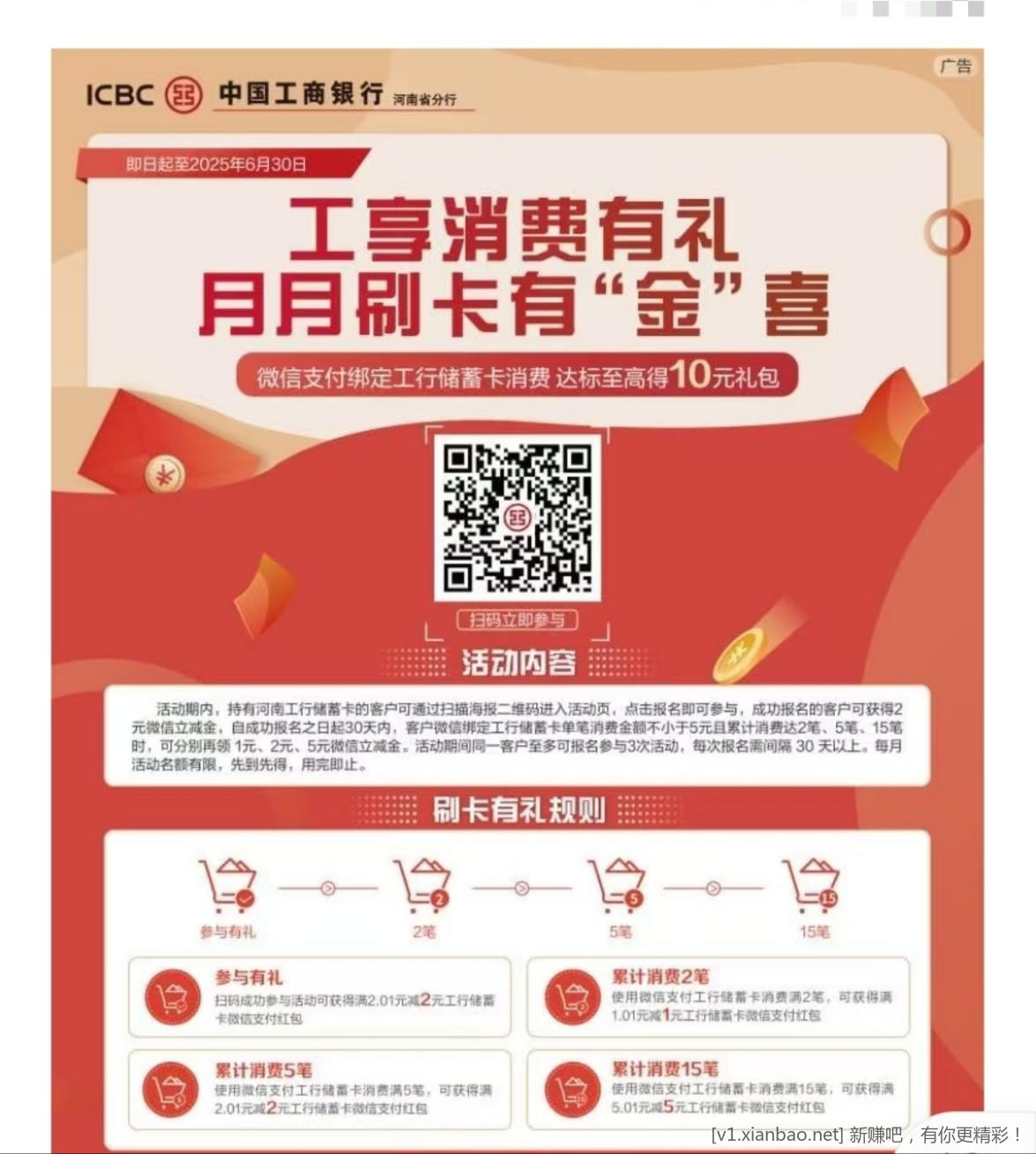 工行储蓄卡 月月刷 - 线报酷