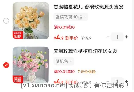 4.9买鲜花 - 线报酷