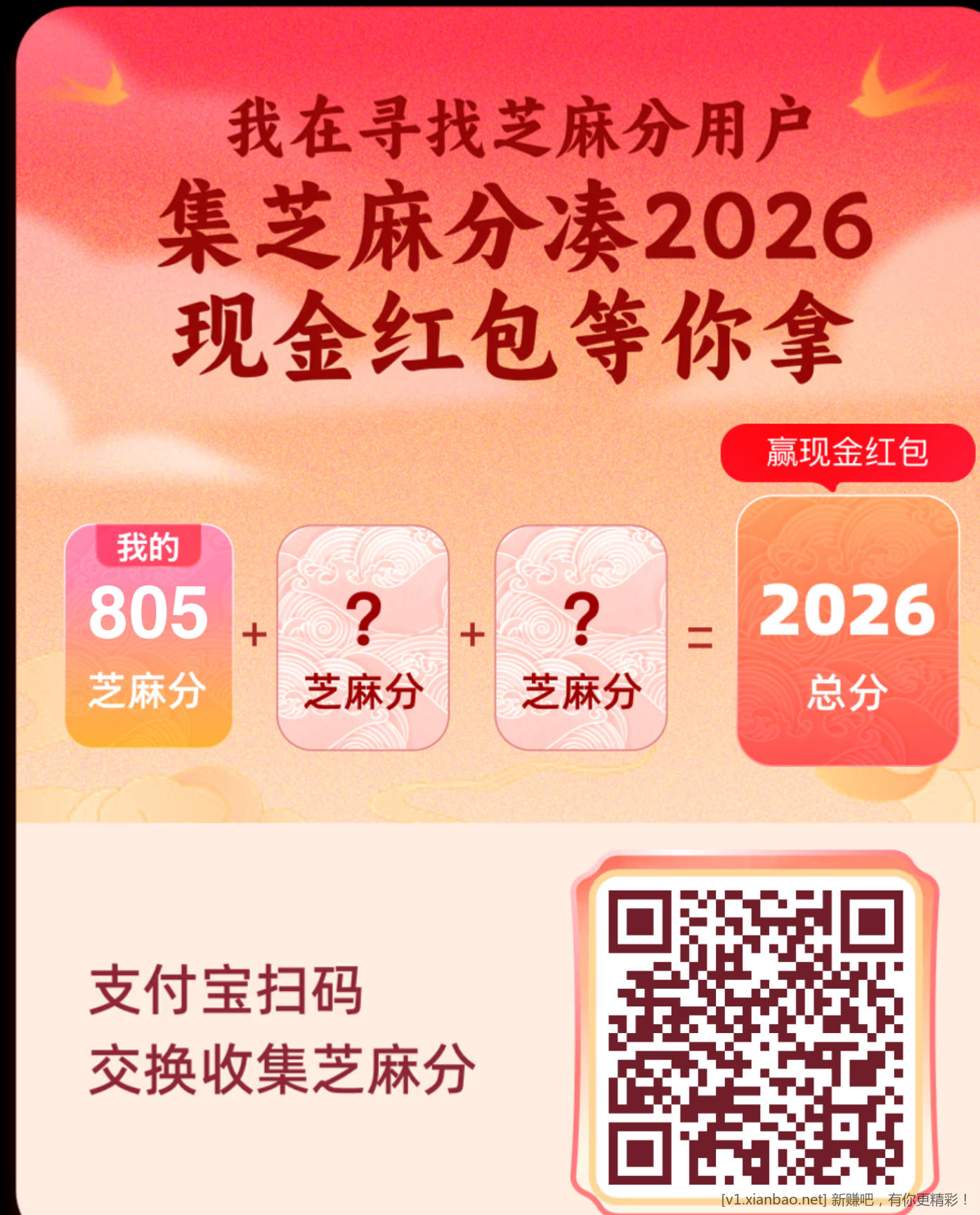 芝麻分组队扫码帖子